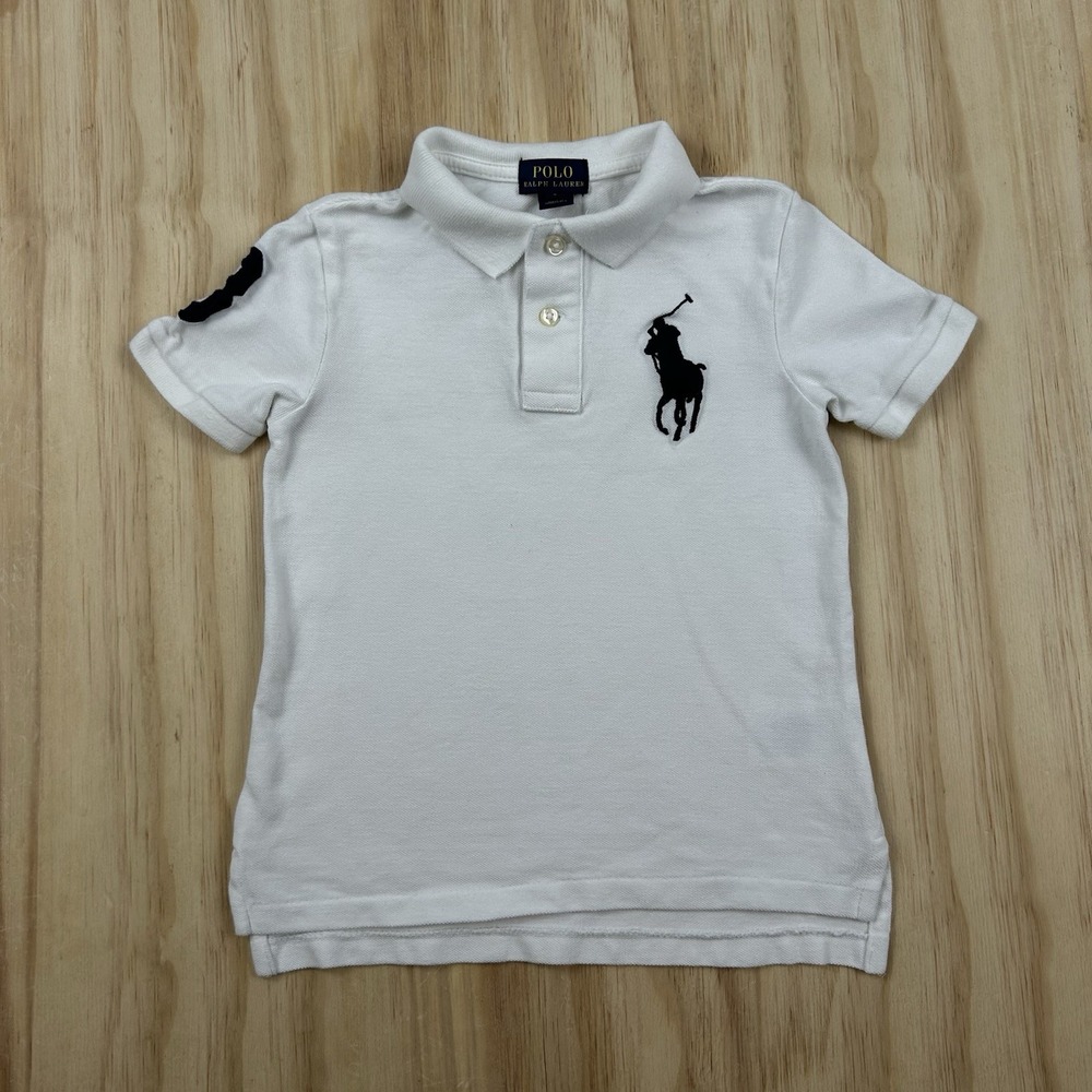 Polo Ralph Lauren Boys 5T White Big Pony Polo #3 Short Sleeve Preppy Shirt
